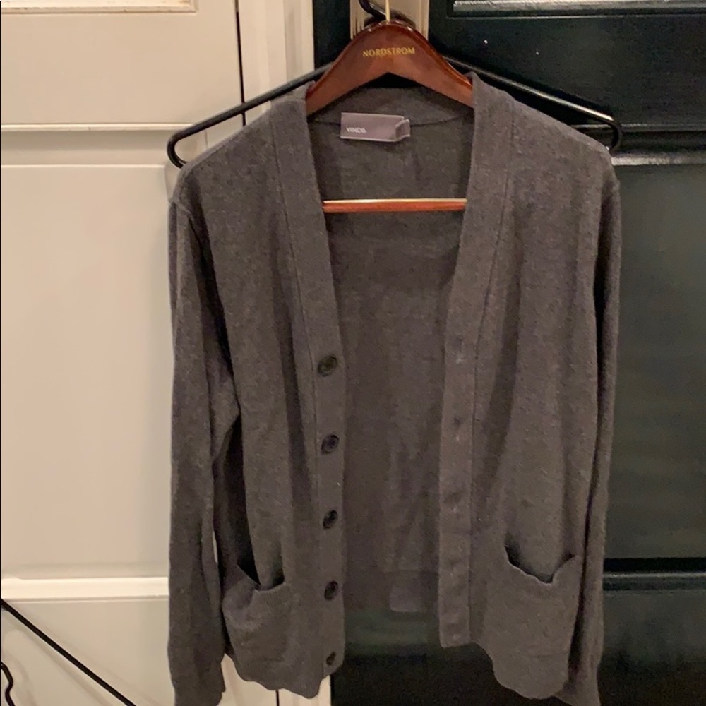 Vince grey cardigan sweater men’s